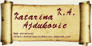 Katarina Ajduković vizit kartica